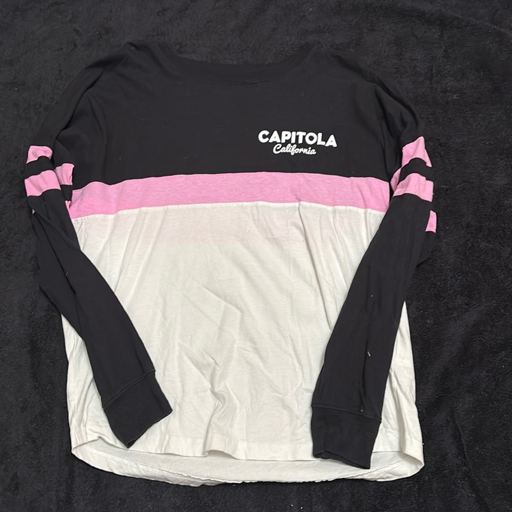 Capitola pink-black long sleeve Tshirt